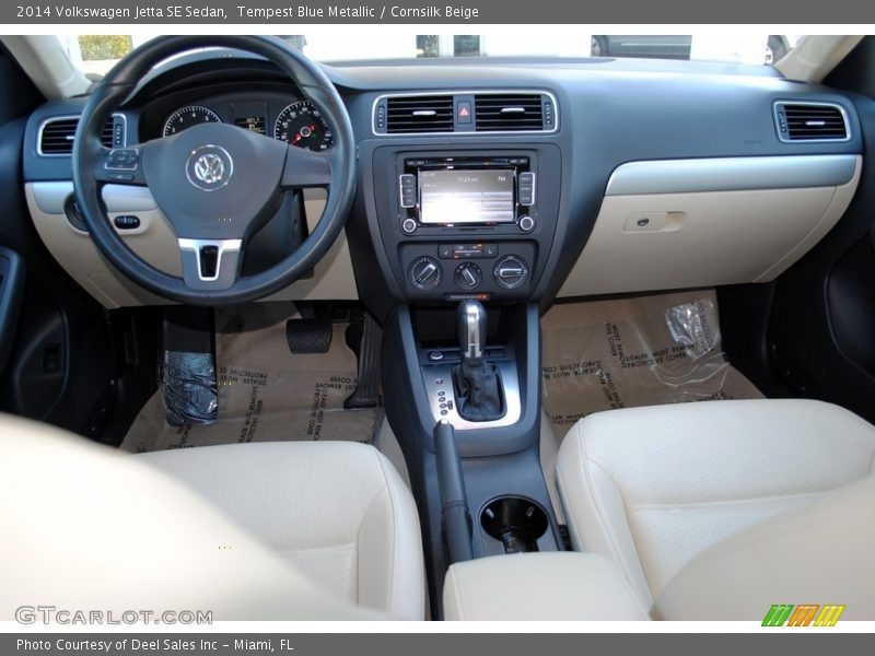 Tempest Blue Metallic / Cornsilk Beige 2014 Volkswagen Jetta SE Sedan