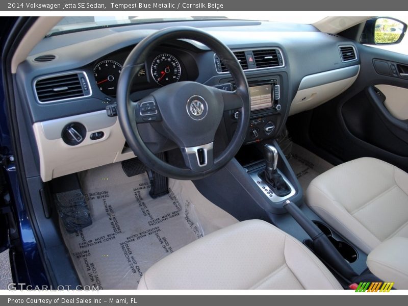 Tempest Blue Metallic / Cornsilk Beige 2014 Volkswagen Jetta SE Sedan