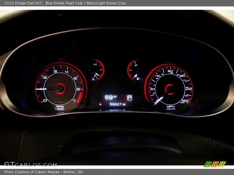 Blue Streak Pearl Coat / Black/Light Diesel Gray 2013 Dodge Dart SXT