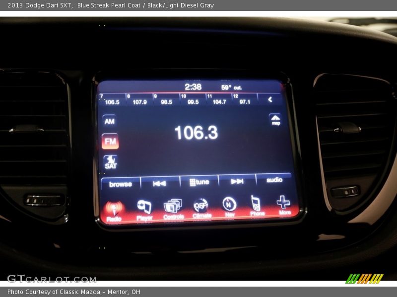 Blue Streak Pearl Coat / Black/Light Diesel Gray 2013 Dodge Dart SXT