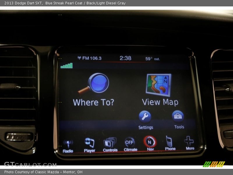 Blue Streak Pearl Coat / Black/Light Diesel Gray 2013 Dodge Dart SXT