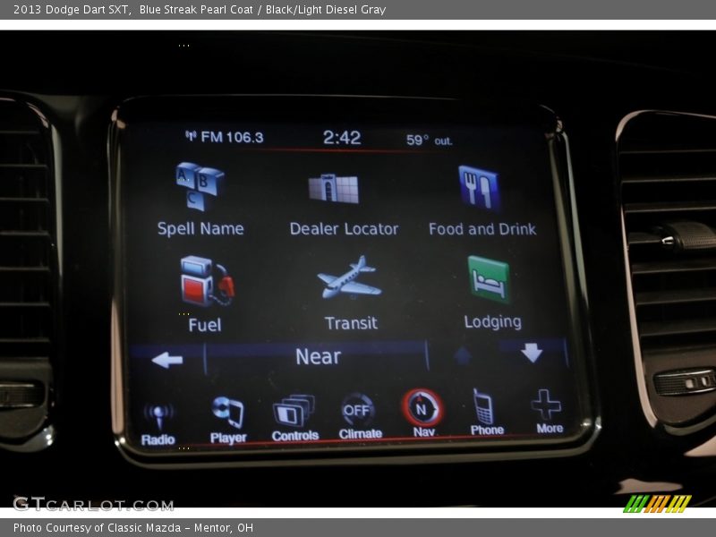 Blue Streak Pearl Coat / Black/Light Diesel Gray 2013 Dodge Dart SXT