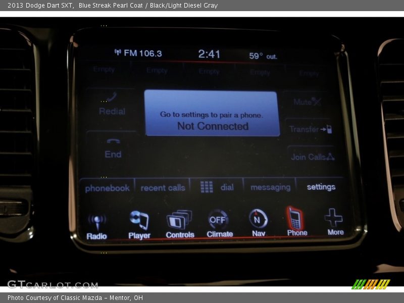 Blue Streak Pearl Coat / Black/Light Diesel Gray 2013 Dodge Dart SXT