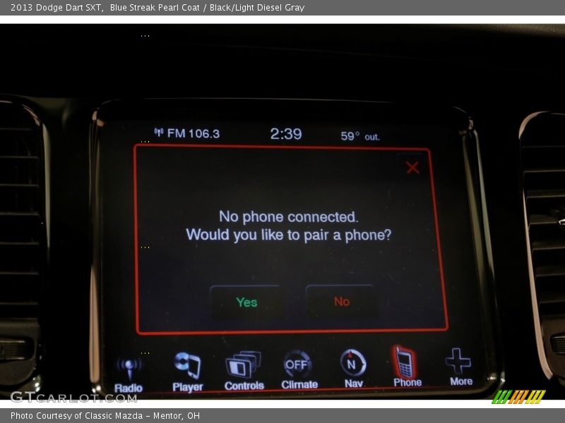 Blue Streak Pearl Coat / Black/Light Diesel Gray 2013 Dodge Dart SXT