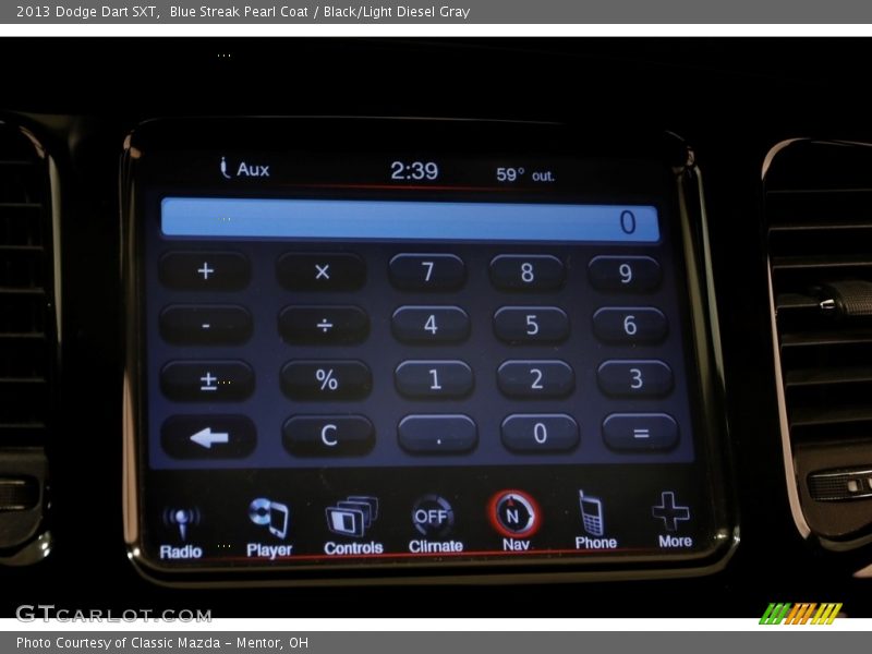 Blue Streak Pearl Coat / Black/Light Diesel Gray 2013 Dodge Dart SXT