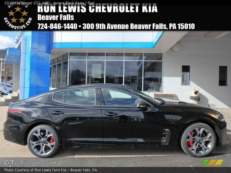 Aurora Black Pearl / Red 2018 Kia Stinger GT1 AWD