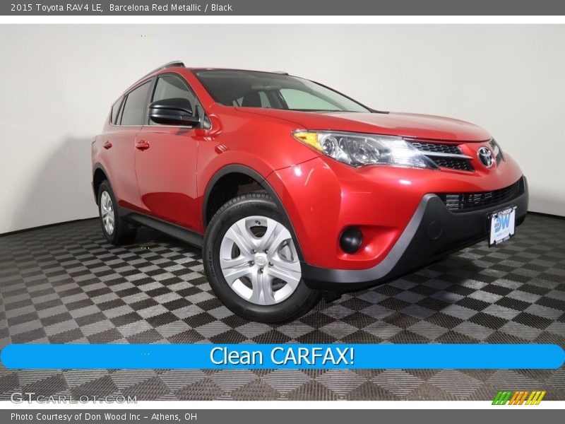 Barcelona Red Metallic / Black 2015 Toyota RAV4 LE