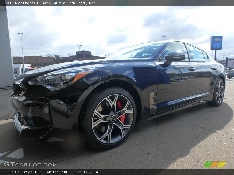 Aurora Black Pearl / Red 2018 Kia Stinger GT1 AWD