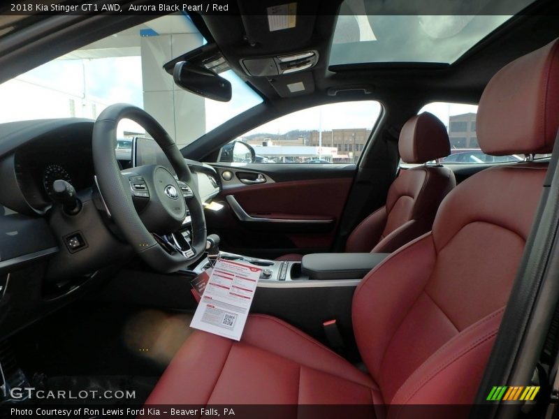 Aurora Black Pearl / Red 2018 Kia Stinger GT1 AWD