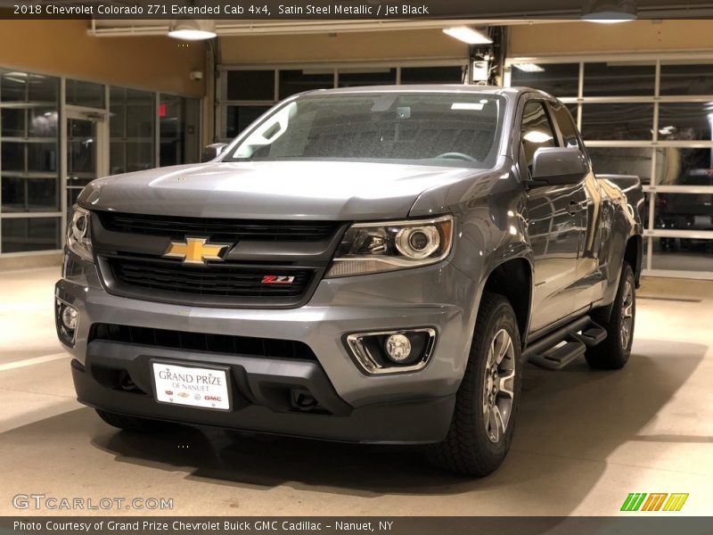 Satin Steel Metallic / Jet Black 2018 Chevrolet Colorado Z71 Extended Cab 4x4