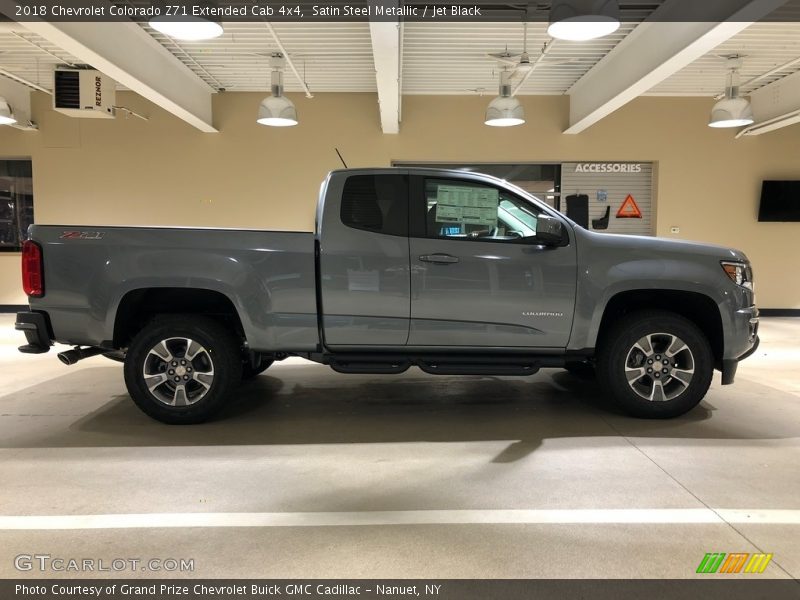 Satin Steel Metallic / Jet Black 2018 Chevrolet Colorado Z71 Extended Cab 4x4