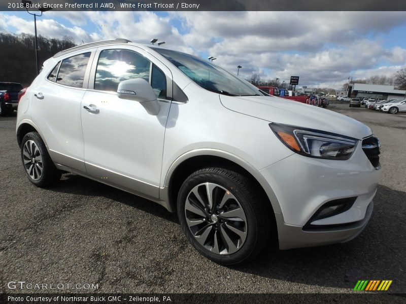 White Frost Tricoat / Ebony 2018 Buick Encore Preferred II AWD