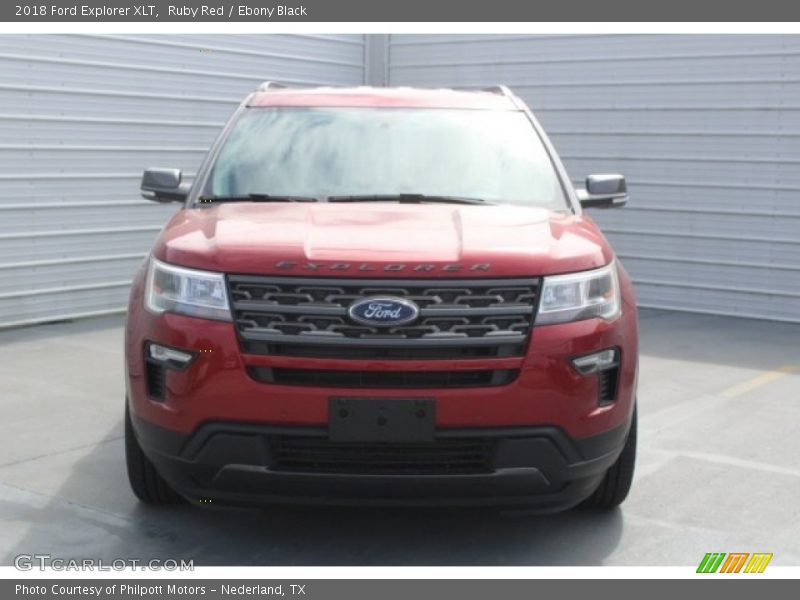 Ruby Red / Ebony Black 2018 Ford Explorer XLT