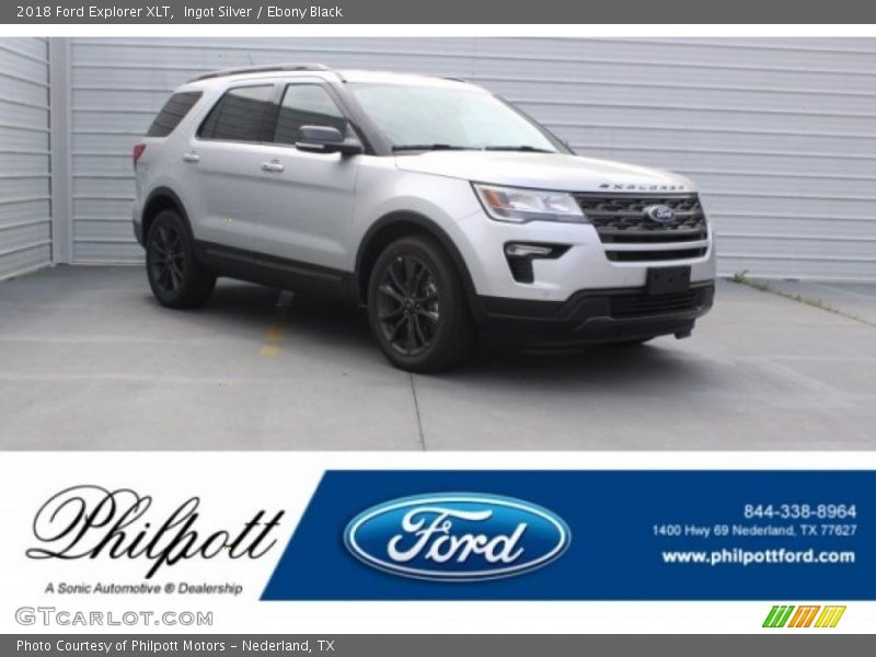 Ingot Silver / Ebony Black 2018 Ford Explorer XLT