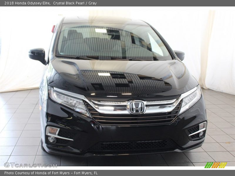 Crystal Black Pearl / Gray 2018 Honda Odyssey Elite