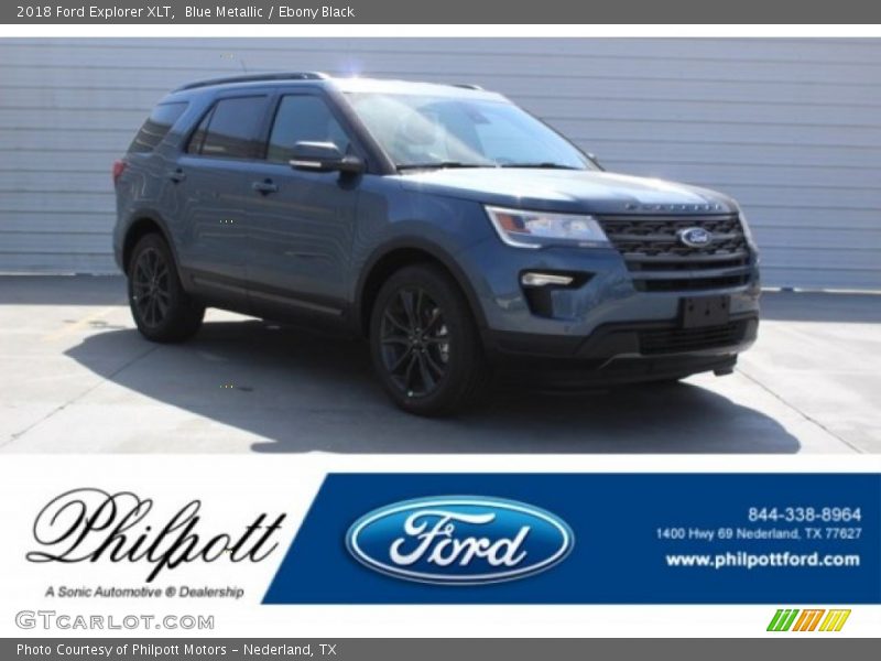 Blue Metallic / Ebony Black 2018 Ford Explorer XLT