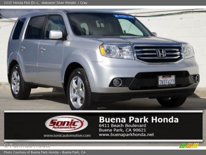 Alabaster Silver Metallic / Gray 2015 Honda Pilot EX-L