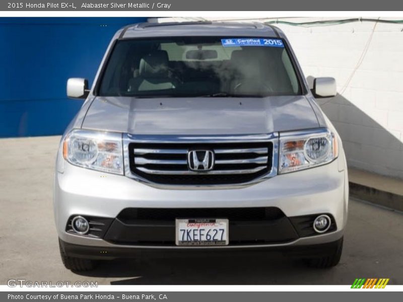 Alabaster Silver Metallic / Gray 2015 Honda Pilot EX-L