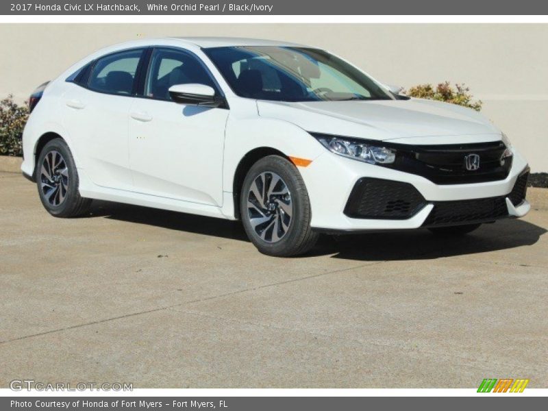 White Orchid Pearl / Black/Ivory 2017 Honda Civic LX Hatchback