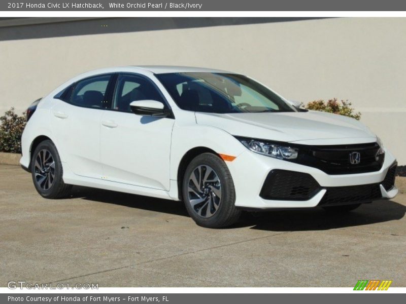 White Orchid Pearl / Black/Ivory 2017 Honda Civic LX Hatchback
