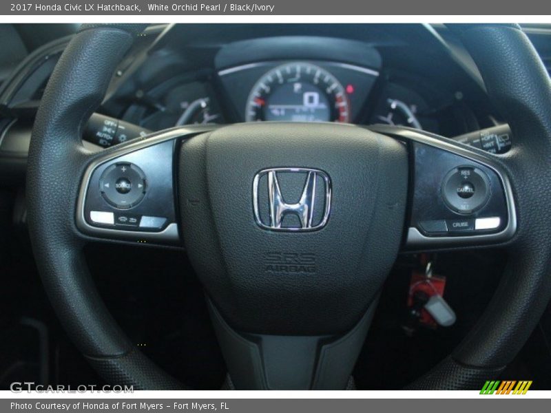 White Orchid Pearl / Black/Ivory 2017 Honda Civic LX Hatchback