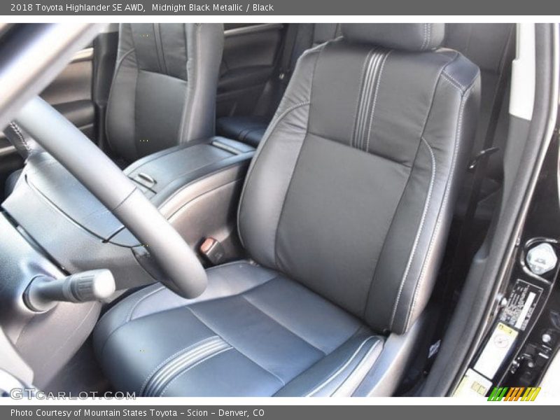 Midnight Black Metallic / Black 2018 Toyota Highlander SE AWD