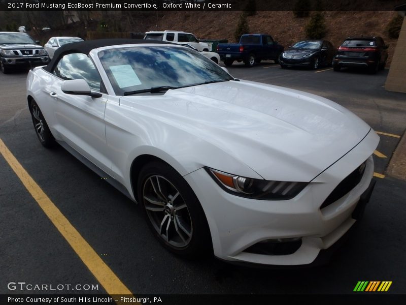 Oxford White / Ceramic 2017 Ford Mustang EcoBoost Premium Convertible