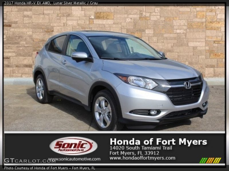 Lunar Silver Metallic / Gray 2017 Honda HR-V EX AWD