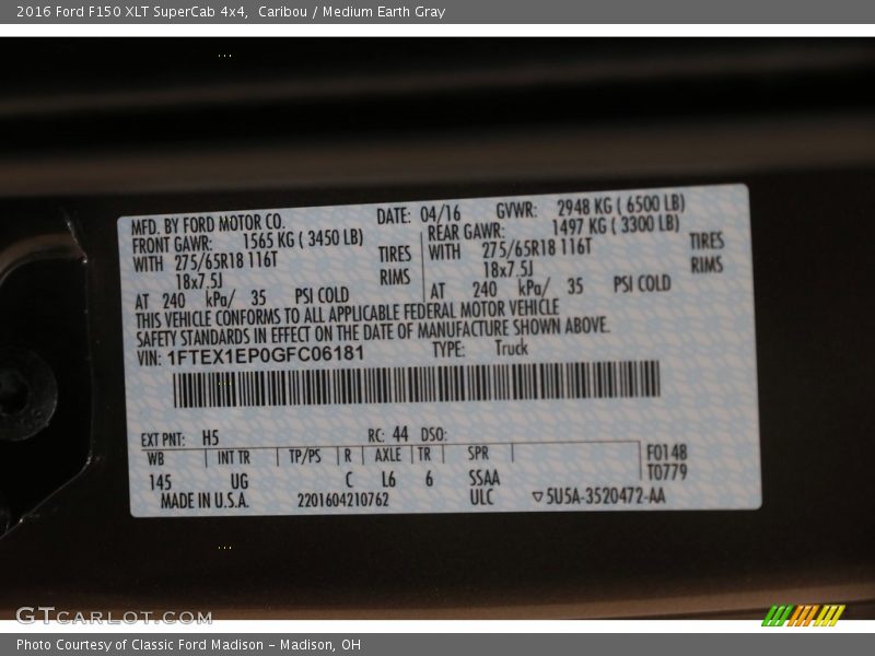 Caribou / Medium Earth Gray 2016 Ford F150 XLT SuperCab 4x4