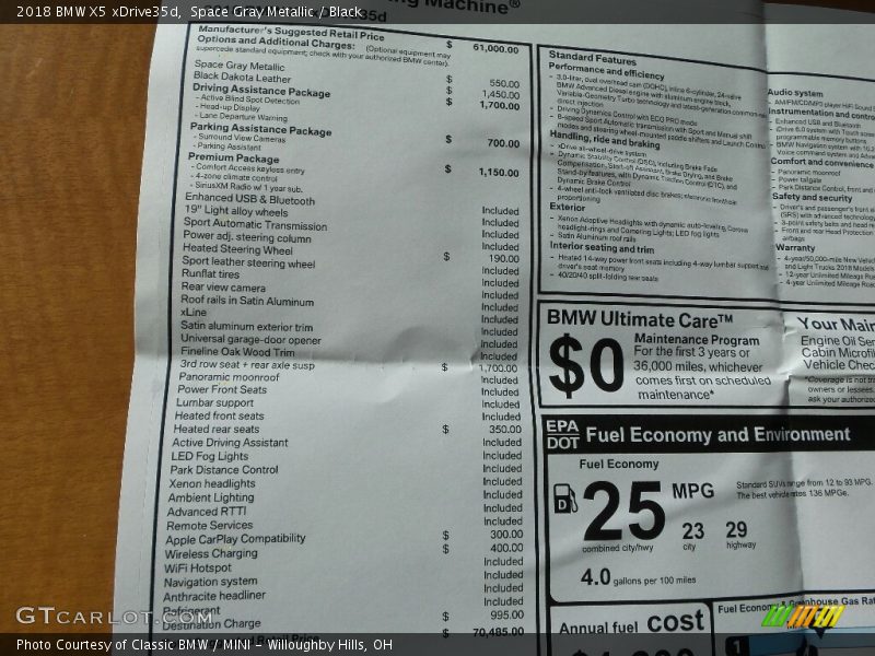Space Gray Metallic / Black 2018 BMW X5 xDrive35d
