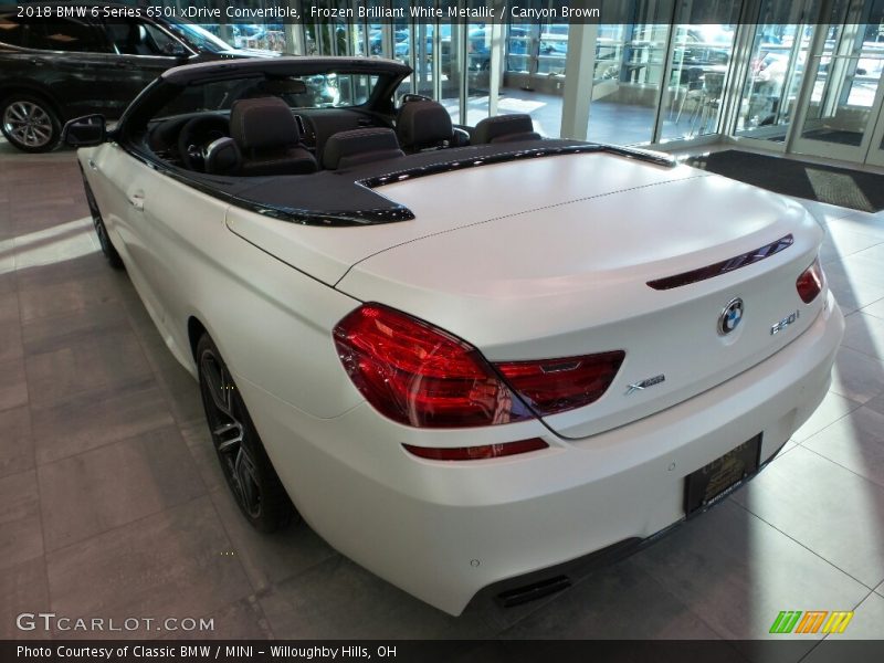 Frozen Brilliant White Metallic / Canyon Brown 2018 BMW 6 Series 650i xDrive Convertible