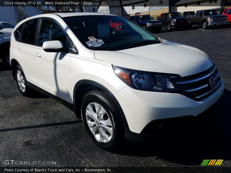 White Diamond Pearl / Beige 2014 Honda CR-V EX