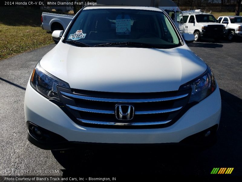 White Diamond Pearl / Beige 2014 Honda CR-V EX