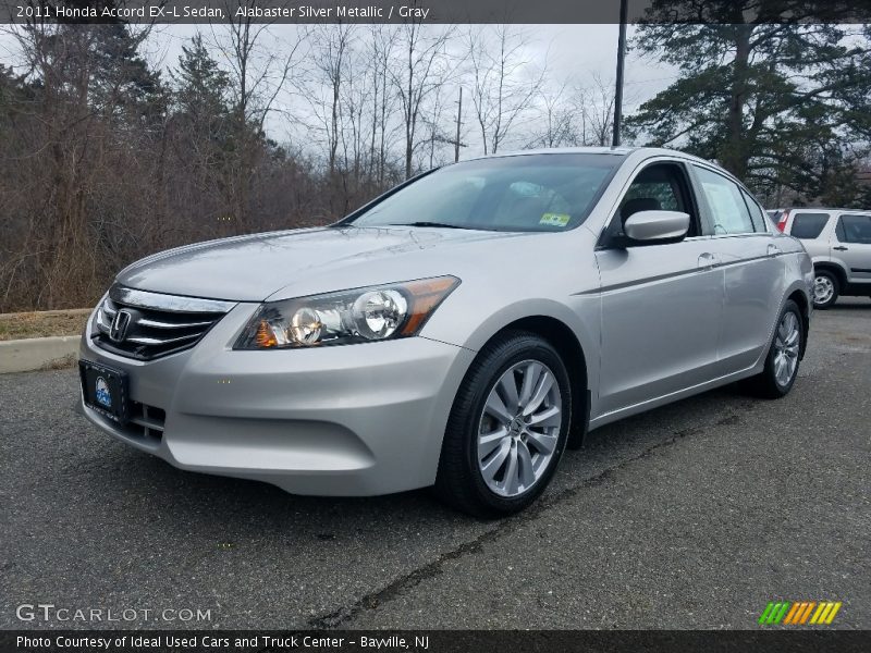 Alabaster Silver Metallic / Gray 2011 Honda Accord EX-L Sedan