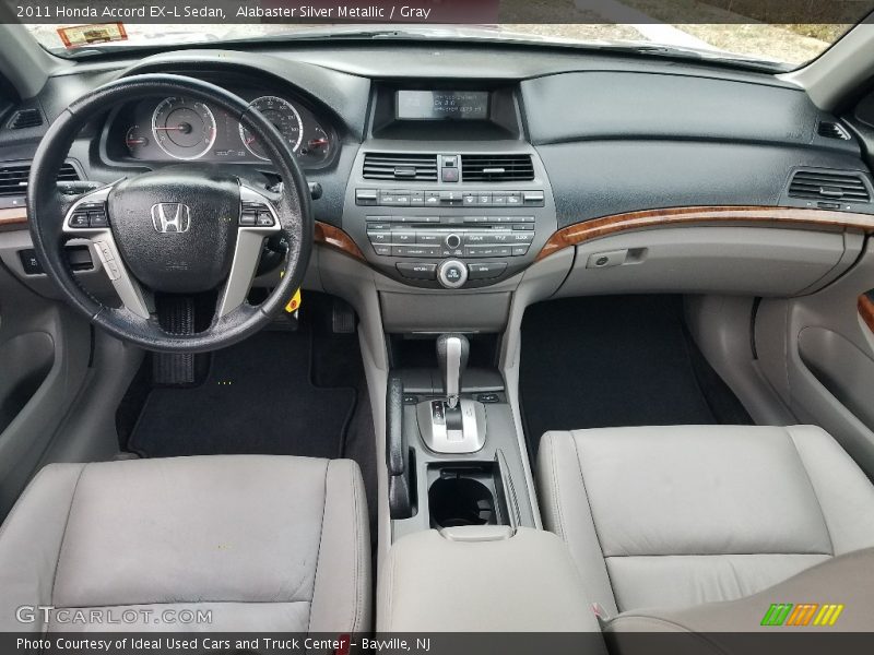 Alabaster Silver Metallic / Gray 2011 Honda Accord EX-L Sedan