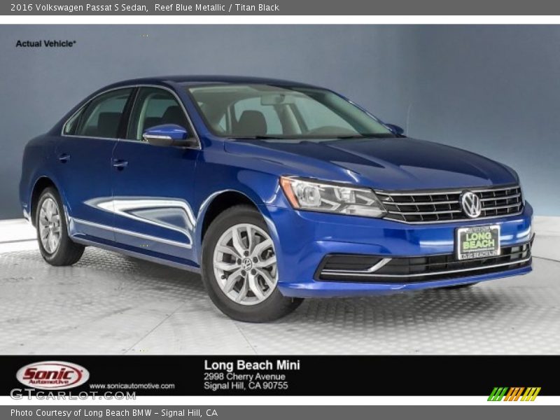 Reef Blue Metallic / Titan Black 2016 Volkswagen Passat S Sedan