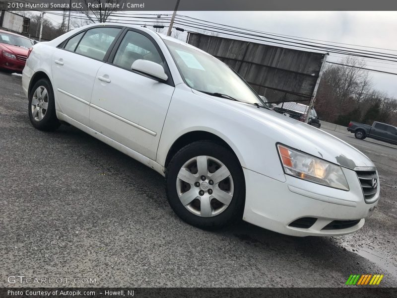 Pearl White / Camel 2010 Hyundai Sonata GLS