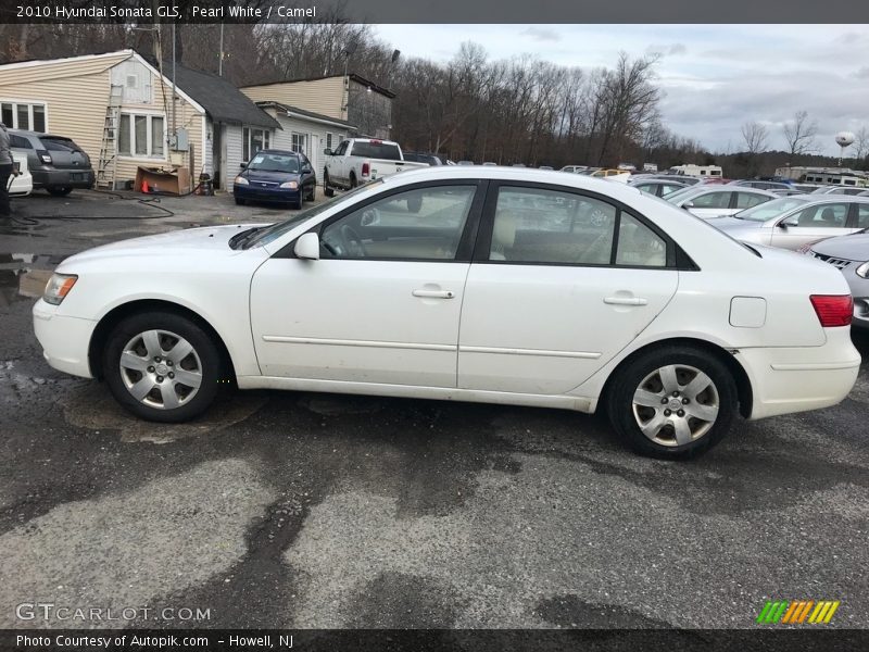 Pearl White / Camel 2010 Hyundai Sonata GLS