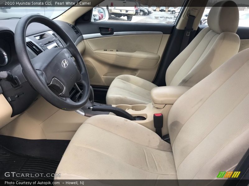 Pearl White / Camel 2010 Hyundai Sonata GLS