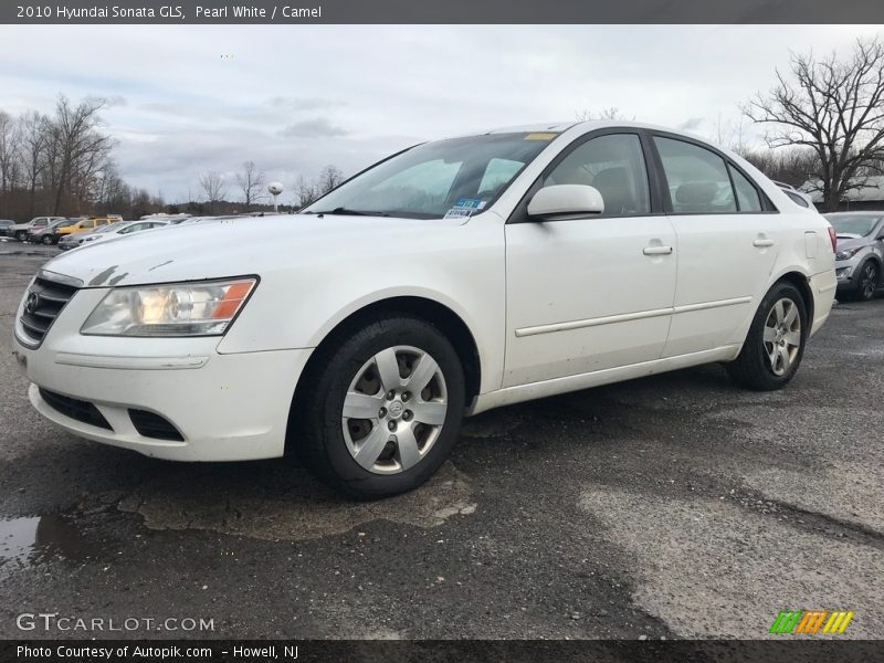 Pearl White / Camel 2010 Hyundai Sonata GLS