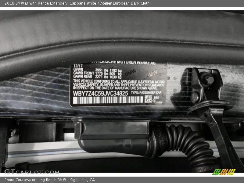 Capparis White / Atelier European Dark Cloth 2018 BMW i3 with Range Extender