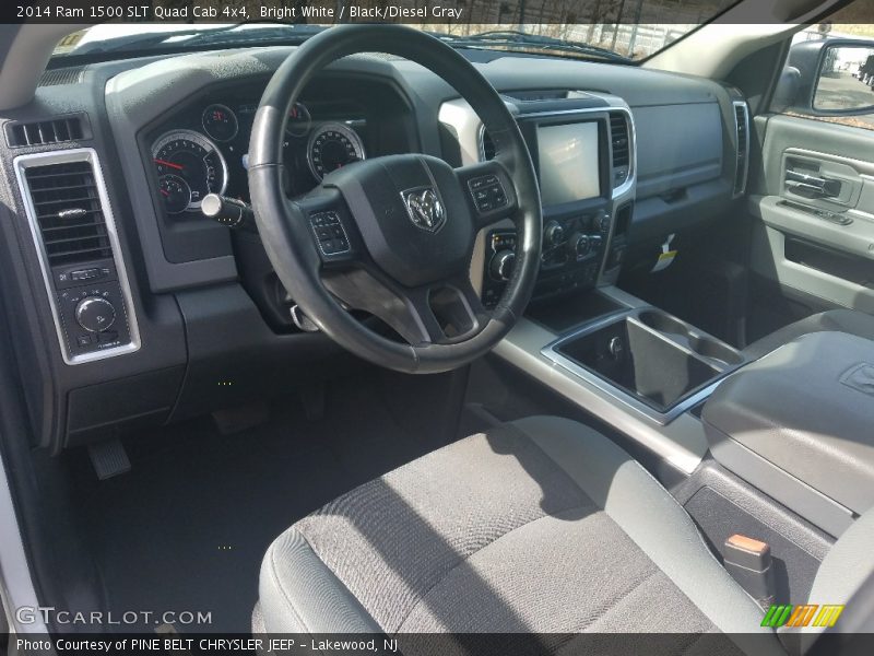 Bright White / Black/Diesel Gray 2014 Ram 1500 SLT Quad Cab 4x4