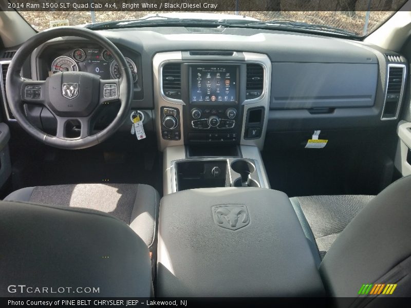 Bright White / Black/Diesel Gray 2014 Ram 1500 SLT Quad Cab 4x4