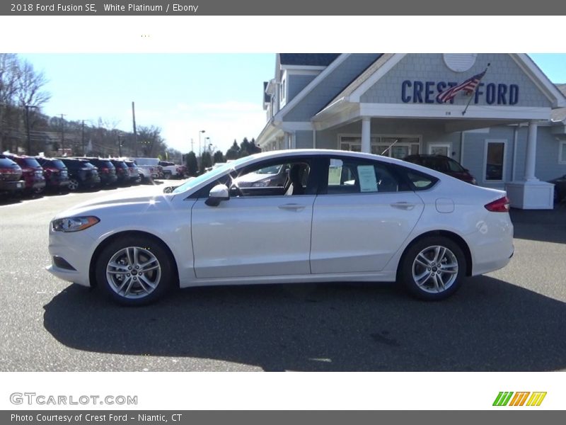 White Platinum / Ebony 2018 Ford Fusion SE