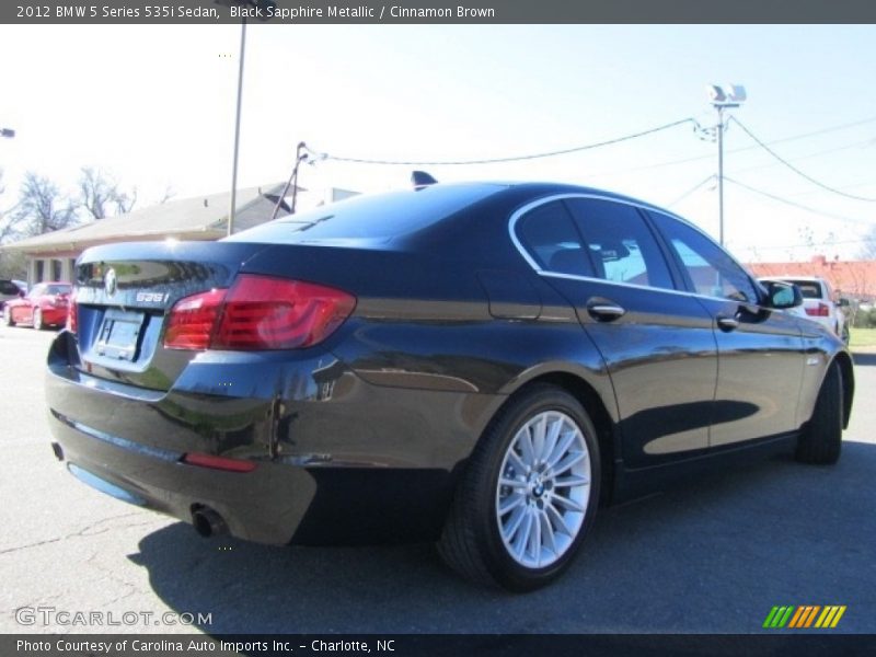 Black Sapphire Metallic / Cinnamon Brown 2012 BMW 5 Series 535i Sedan