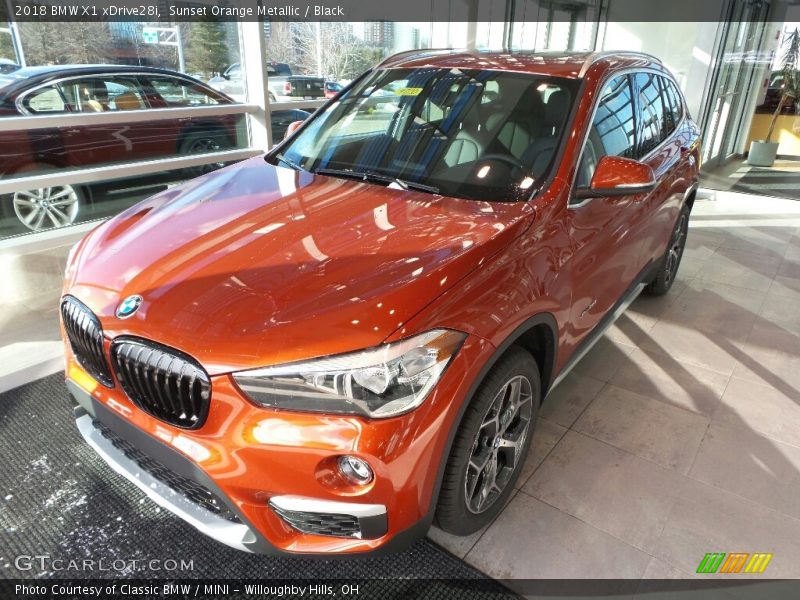 Sunset Orange Metallic / Black 2018 BMW X1 xDrive28i