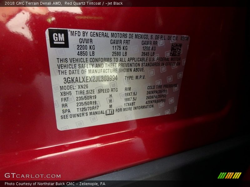 Red Quartz Tintcoat / ­Jet Black 2018 GMC Terrain Denali AWD