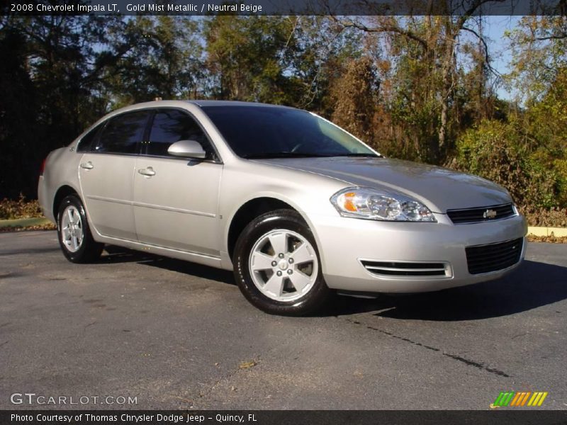 Gold Mist Metallic / Neutral Beige 2008 Chevrolet Impala LT