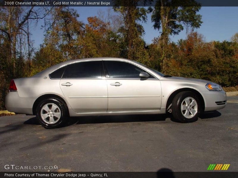 Gold Mist Metallic / Neutral Beige 2008 Chevrolet Impala LT