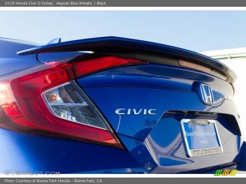 Aegean Blue Metallic / Black 2018 Honda Civic Si Sedan